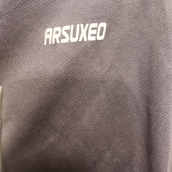 ARSUXEO Men's Gray Cycling Shirt - Picture 3 of 4